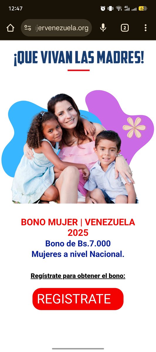 Alerta Máxima con supuesto Bono Mujer Venezuela por canales de difusión y redes sociales. No caigas en esto. Solo canales Oficiales.
#ÚLTIMAHORA