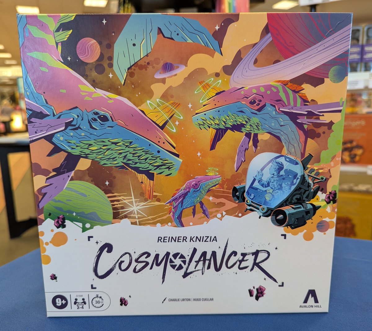 drewstees's tweet image. 🎲 Stop by Barnes &amp;amp; Noble in Lancaster, PA for a demo of Cosmolancer! 🎲 Running today until 4:30pm. Simple rules but lots to consider in this interactive tile laying game from designer Reiner Knizia...plus psychedelic space whales!!! 🚀🐋

#boardgames
@AvalonHill
@DexEnvoy
