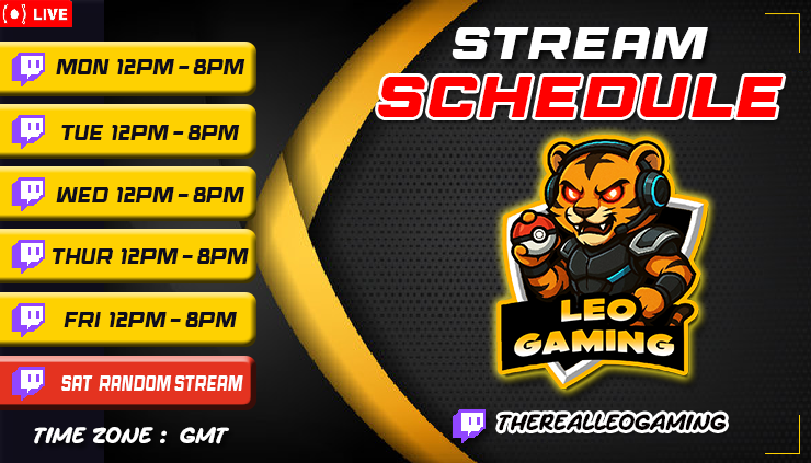 The Schedule Overlay Has Been Designed For <a href="/LeoGamingTwitc1/">Leo Gaming</a> ⏲️ Lmk if you want something like this 👇