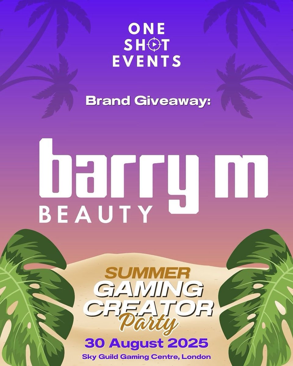 One Shot Events (@one_shot_events) on Twitter photo More giveaways? ππ«Άπ» Shout out to the amazing team at <a href="/BarryMCosmetics/">Barry M Cosmetics</a> for supporting our One Shot Summer Gaming Creator Party! β¨
Think colourful and glam, and youβll have the exciting goodies that will gifted our attendees π«Άπ»
Have you got your ticket yet?!
#OneShotSummerParty More giveaways? ππ«Άπ» Shout out to the amazing team at <a href="/BarryMCosmetics/">Barry M Cosmetics</a> for supporting our One Shot Summer Gaming Creator Party! β¨
Think colourful and glam, and youβll have the exciting goodies that will gifted our attendees π«Άπ»
Have you got your ticket yet?!
#OneShotSummerParty