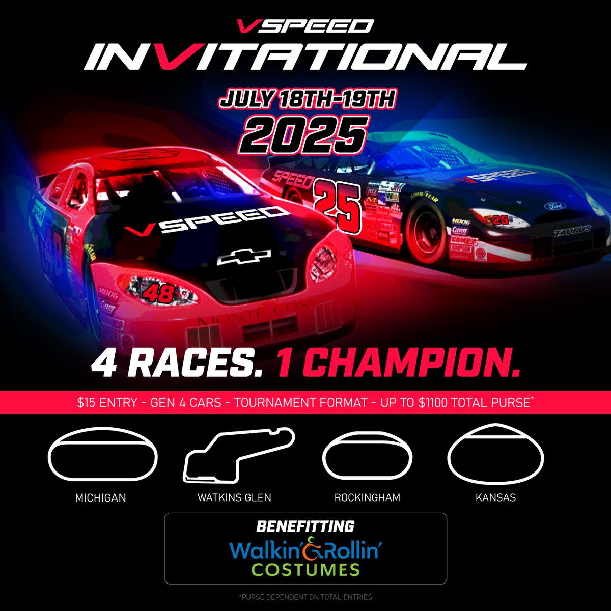 It's the last week to sign up for the 2025 VSPEED Invitational!

🏁 2025 VSPEED InVitational 🏁 
🗓️ July 18th-19th 
💰 $15 Entry | Up to $1100 in Payouts 
🔒 Limited to 75 Drivers

Gen 4 Cars - 2 Rounds of Races

Fill out the entry form here: forms.gle/Hw2t165zHXaaQJ…

#VSPEED