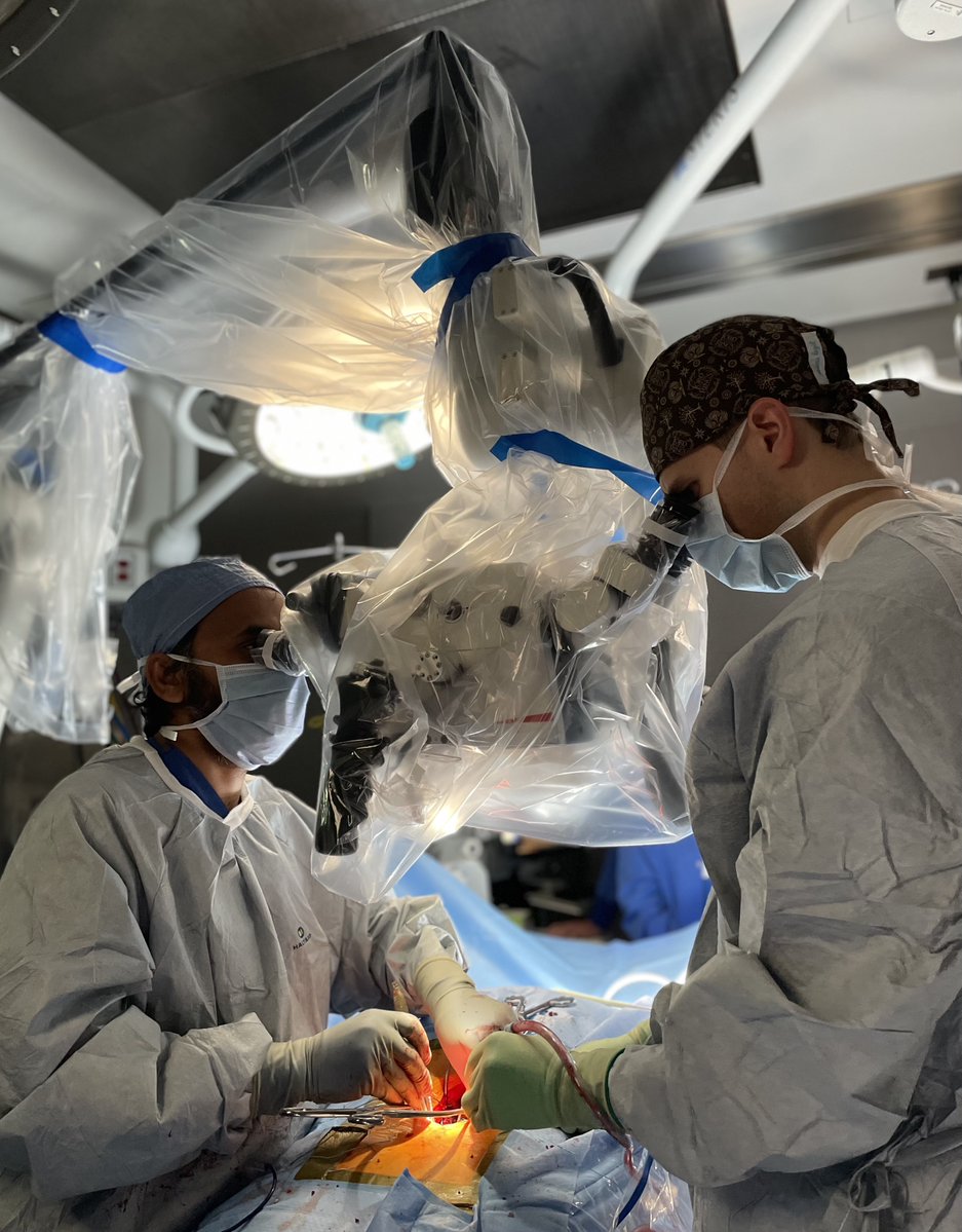 CNSResidents's tweet image. Behind the scenes in residency: hands-on learning is nonstop—not just from attendings, but seniors too. Here, Dr. Adhikari (PGY-7) & Dr. Sloboda (PGY-4) operate together at @VTCSOM. Years of training build strong bonds and lasting teacher-trainee relationships.