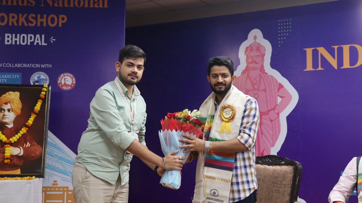 Talk_Priyanshu's tweet photo. The prestigious INDGenius National Workshop 2025, held on the 12th and 13th of July at Jagran Lakecity University, Bhopal, commenced with an auspicious inaugural ceremony!✨🤍💐🙌🏻
#INDGenius #NationalWorkshop #Bhopal #MadhyaPradesh @ABVPVoice https://t.co/YcQydYOy35