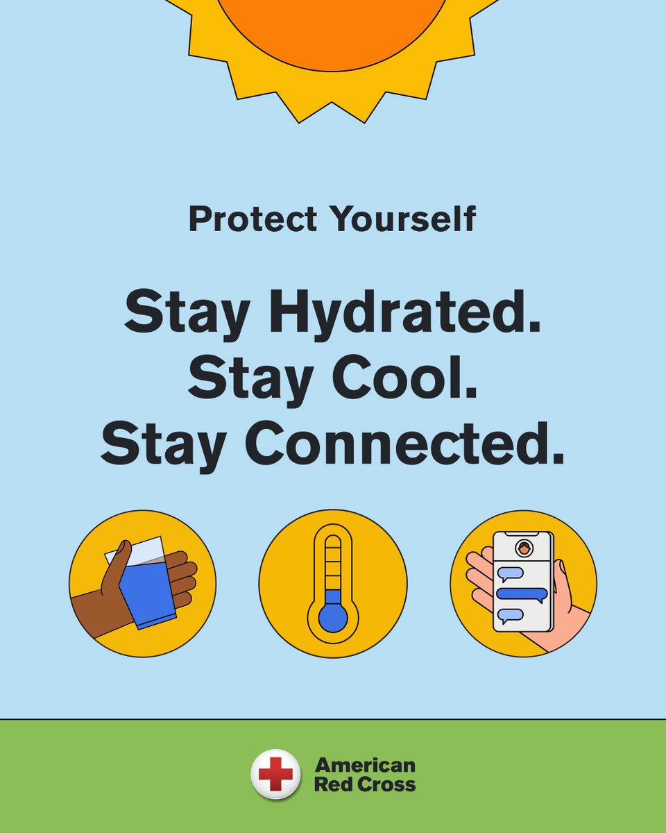 The heat is back on across Northern Ohio this weekend! Tap the link for more tips on how to #BeatTheHeat -&gt; rdcrss.org/44m03NY