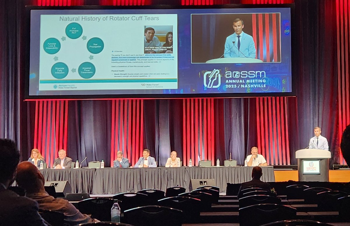 RJuddRobinsMD's tweet image. Debating when, how, and why to surgically treat rotator cuff injury and pathology at #AOSSM25 @aossm1972 #savetheshoulder