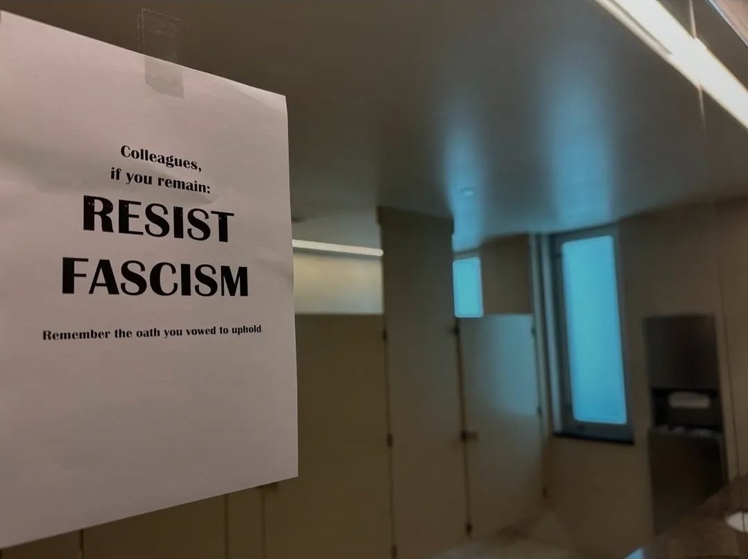GaukharM's tweet image. Photo reportedly from inside the State Department. ✊️