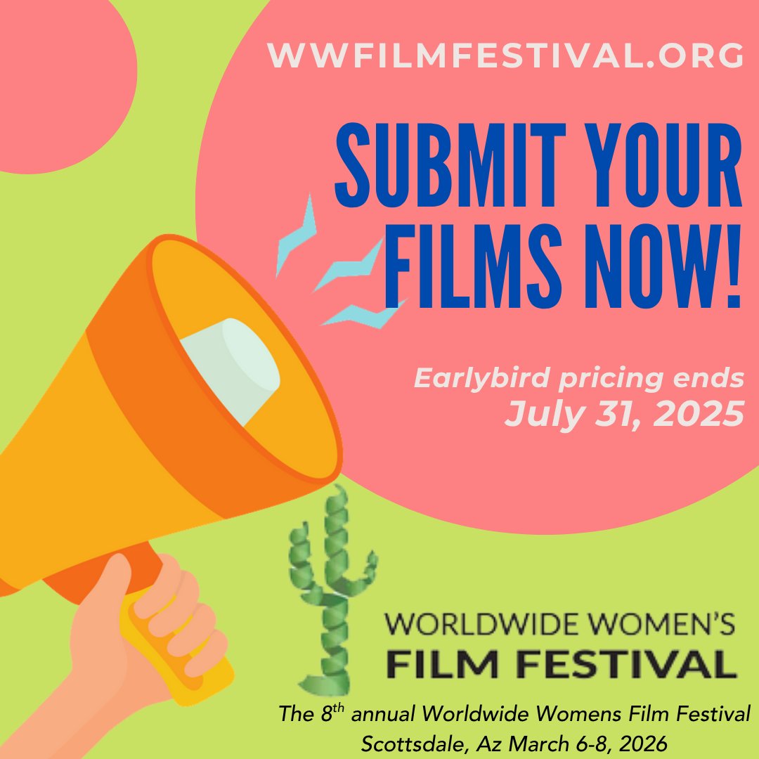 🎬 Submissions are OPEN for the 8th Annual Worldwide Women's Film Festival on March 6–8, 2026 in Scottsdale, AZ.  📷

filmfreeway.com/WorldwideWomen… 

#WWFF2026 #WomenInFilm #FilmFestival #CallForEntries