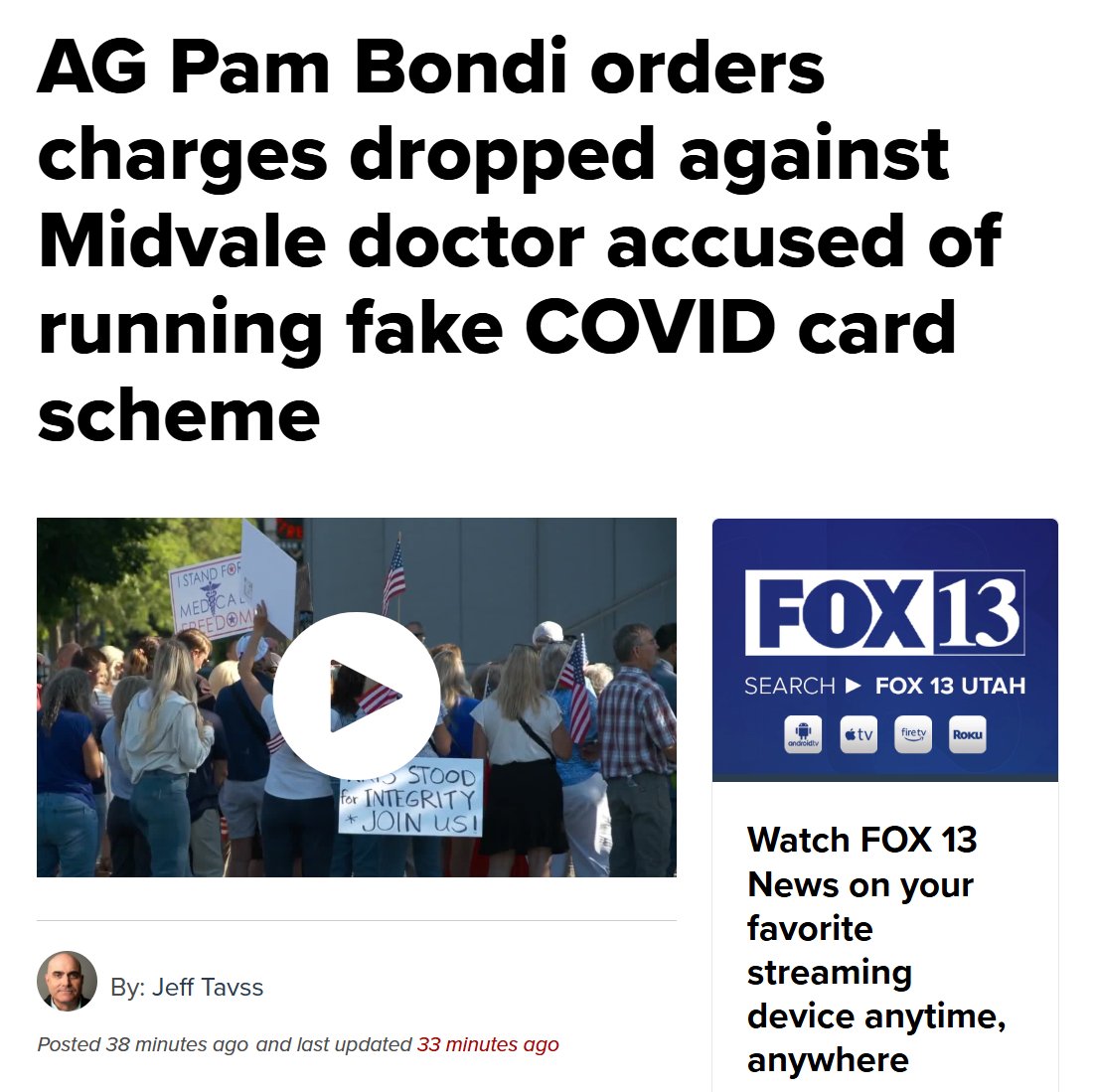 After a week inside a Salt Lake City courtroom facing charges of running a fraudulent COVID-19 vaccination card scheme during the pandemic, the case against Utah Dr. Kirk Moore has been ordered dropped by Attorney General Pam Bondi.

The Attorney General ordered the U.S.