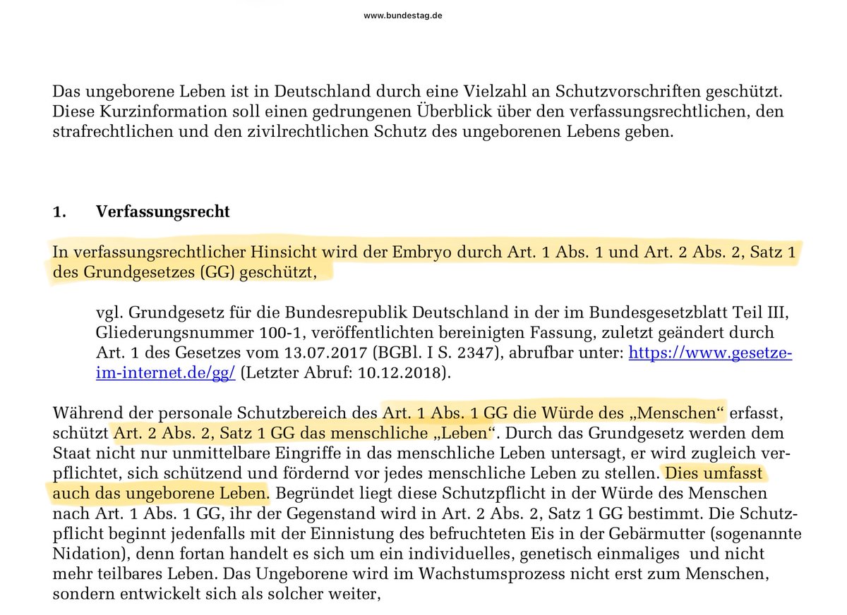 Vertritt Frauke Brosius-Gersdorf den Stand der Wissenschaft, wenn sie Menschenwürde und Schutz des Lebens erst mit Geburt für gegeben hält? Eindeutig Nein. 

Das sagt der parteiunabhängige wissenschaftliche Dienst des Deutschen Bundestages. 👇 

Ich verstehe nicht, wie man die