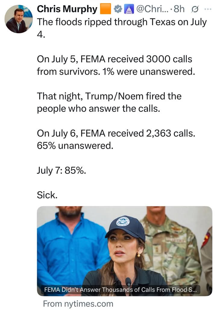 Despediendo a trabajadores del centro de llamadas de FEMA en medio de una crisis. Muy de marca.