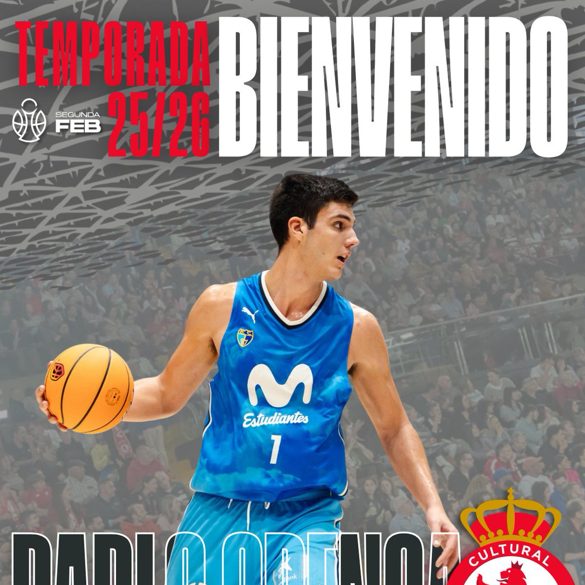 🚨 Mercado #SegundaFEB: La <a href="/CyDLeonesa/">Cultural y Deportiva Leonesa</a> incorpora a sus filas a Pablo Orenga (<a href="/Porenga7/">Pablo Orenga</a>)

▶️ Llega tras una gran temporada en #TerceraFEB con el <a href="/MovistarEstu/">Movistar Estudiantes</a> 

🗓️  2003 | 📏 2,05 m.
⛹️‍♂️ Pívot | 🌍 Español

📝 Más información ⬇
feb.es/2025/7/12/balo…