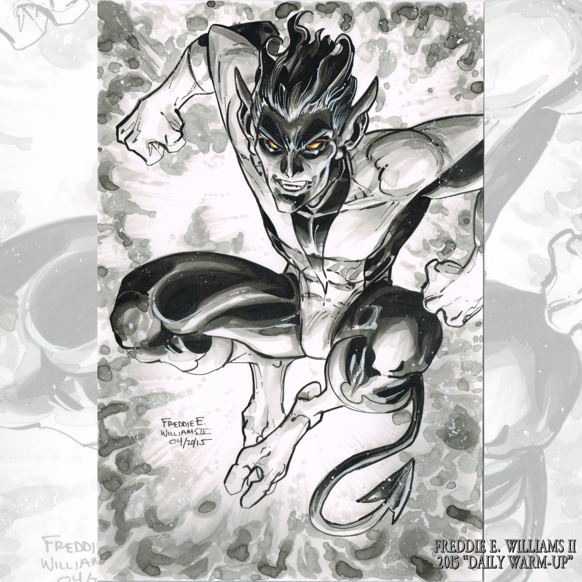 Freddieart's tweet image. Nightcrawler ink wash daily warm up (2015) freddieart.com/product-catego…