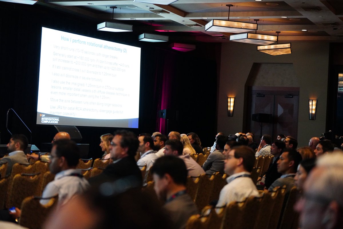 Hassan Ogran | حسن عقران (@hassanogran) on Twitter photo Rotational Atherectomy – Practical Pearls
Presented by Dr. Yousif Ahmad at #CompCourse2025 <a href="/crfheart/">Cardiovascular Research Foundation</a> :
• Use floppy Rota wire
• Wire with workhorse + microcatheter, then exchange
• Give distal vasodilators before burr
• 1.5 mm burr in ~90% of cases
• Short runs: 10–15 sec at Rotational Atherectomy – Practical Pearls
Presented by Dr. Yousif Ahmad at #CompCourse2025 <a href="/crfheart/">Cardiovascular Research Foundation</a> :
• Use floppy Rota wire
• Wire with workhorse + microcatheter, then exchange
• Give distal vasodilators before burr
• 1.5 mm burr in ~90% of cases
• Short runs: 10–15 sec at