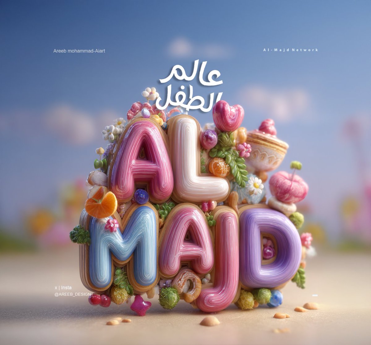 Areeb mohammad (@areeb_design) on Twitter photo .
نص "المجد"، نمط رسوم متحركة ثلاثي الأبعاد،
ألوان زاهية نابضة بالحياة، مزاج مرح ومبهج .✨
<a href="/AlmajdKids/">المجد للأطفال</a>
#شبكة_المجد
#عالم_الطفل
#قناة_مجد .
نص "المجد"، نمط رسوم متحركة ثلاثي الأبعاد،
ألوان زاهية نابضة بالحياة، مزاج مرح ومبهج .✨
<a href="/AlmajdKids/">المجد للأطفال</a>
#شبكة_المجد
#عالم_الطفل
#قناة_مجد