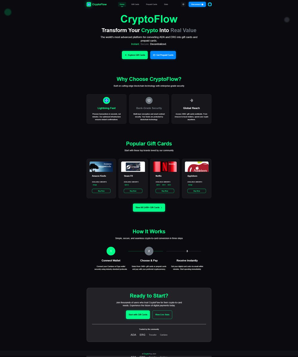 flowpay-rho.vercel.app give It a go , kindly drop any feedback!

Current system supports Desktop  for Cardano

Desktop + ergopay for ergo

Working on intregation with mobile wallet on Cardano.

Dyor! Read before u buy and be patient , It always arrives.