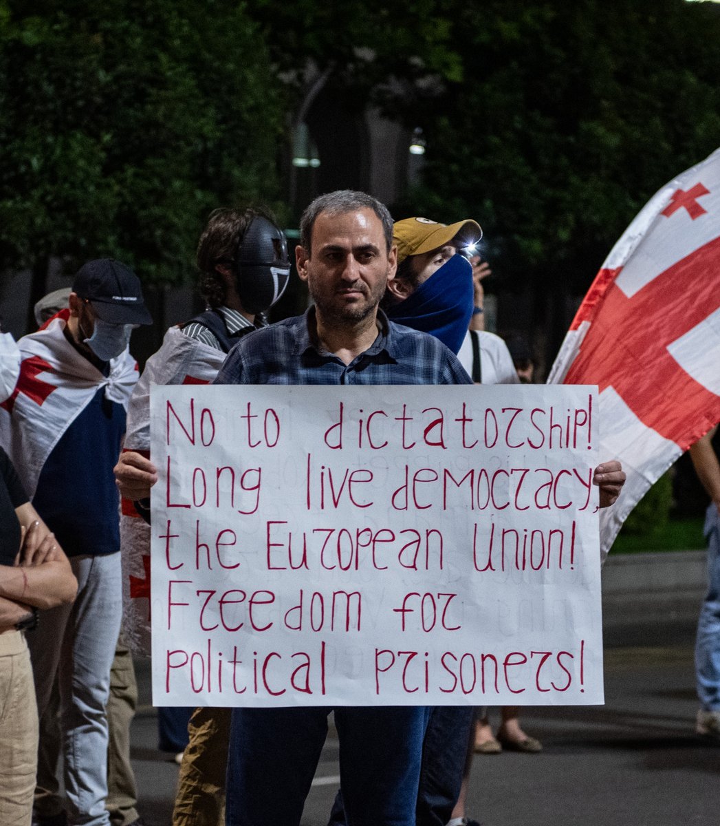 Azerbaijani journalist Afgan Sadygov at 227th day of protest in Tbilisi. Afgan was detained in August 2024 in Georgia facing extradition to Azerbaijan, but was released in April following the European Court decision. During his time in jail he spent 161 days on a hunger strike.