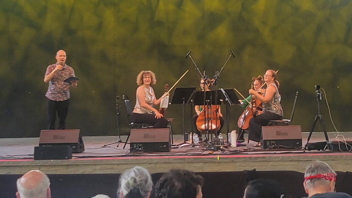 local4afm's tweet image. Hadyn and Schubert with the Athena String Quartet at @CainPark Arts Festival this afternoon complements of @the_mptf. #LiveMusic #UnionMusicians
