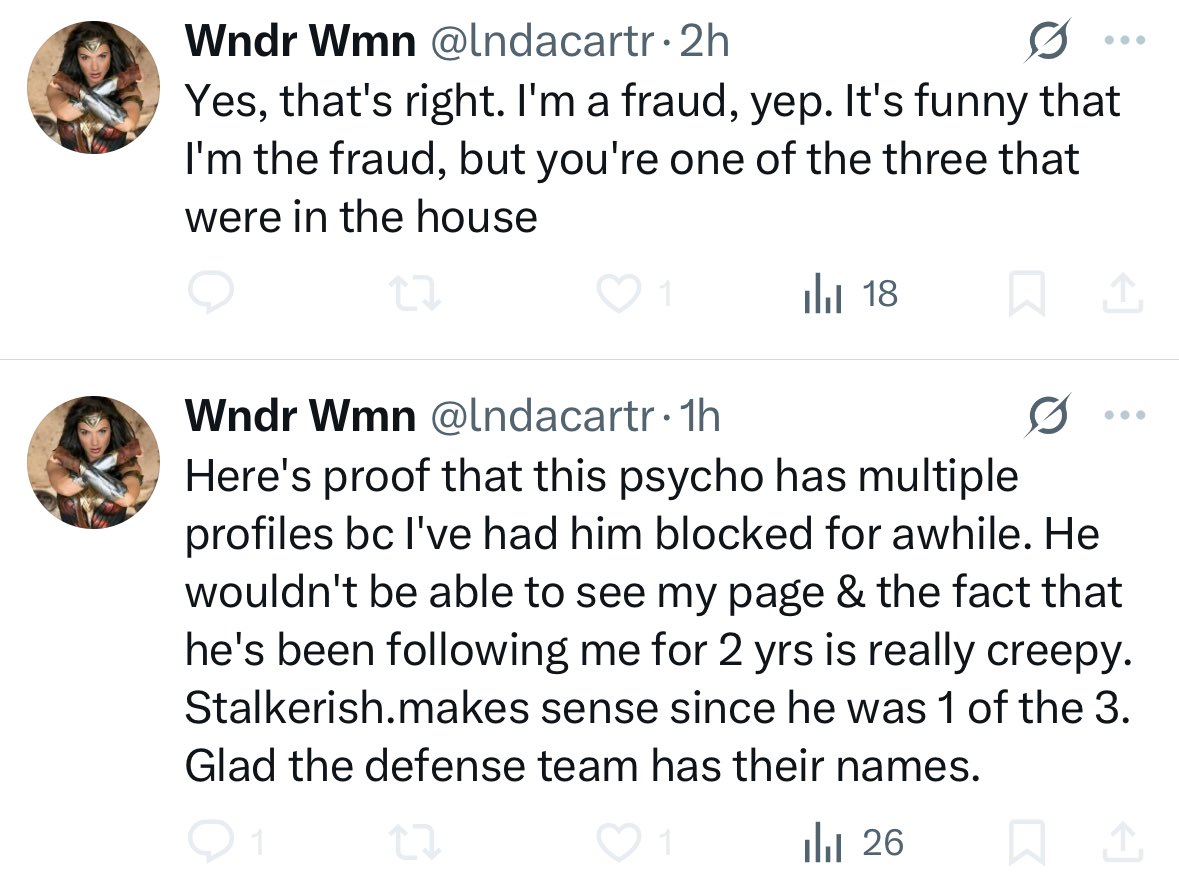 Couple things:

Blocking someone doesn’t mean they can’t see your profile. 

I would have loved to see the defense reaction when you told them I was one of the killers. 

Totally normal stuff from the Proberger Brigade. 

#idaho4 #kohberger