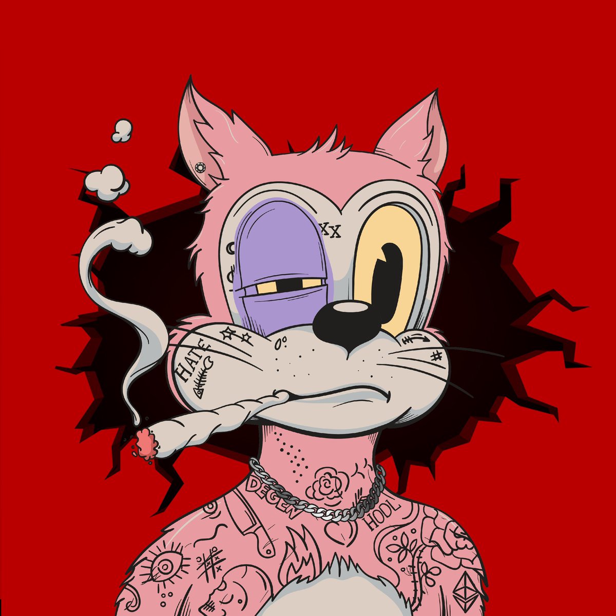 BAGG3RZ's tweet image. Degen Toonz art still breakin’ walls.