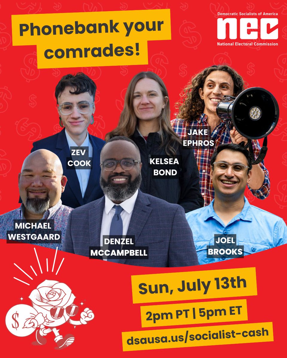DSA National Electoral Commission (@dsaelectoral) on Twitter photo Congrats to <a href="/IthacaDSA/">Ithaca DSA 🌹</a> and thank you to DSA members who donated or phonebanked to fundraise for our slate!🌹
But we're not done yet. We're just under $1,000 from our goal of $50k, join us tomorrow @ 2 PT/5 ET to get us over the finish line! ☎️
🔗 RSVP: dsausa.us/socialist-cash Congrats to <a href="/IthacaDSA/">Ithaca DSA 🌹</a> and thank you to DSA members who donated or phonebanked to fundraise for our slate!🌹
But we're not done yet. We're just under $1,000 from our goal of $50k, join us tomorrow @ 2 PT/5 ET to get us over the finish line! ☎️
🔗 RSVP: dsausa.us/socialist-cash