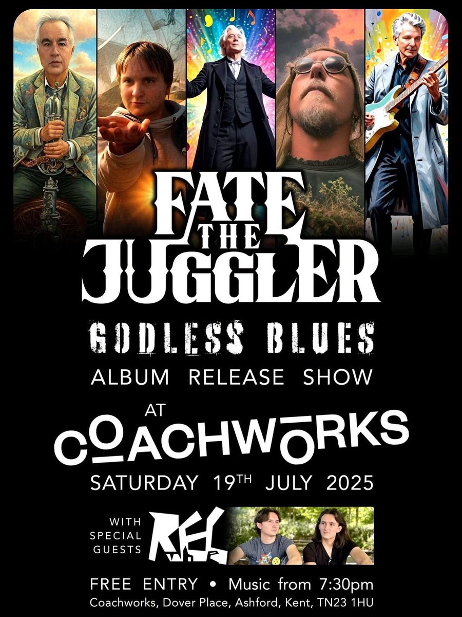 This Saturday folks. The new album launch at the Coachworks with special guests the Rec. The boys will be joining us on stage for a couple of numbers.
We will have both the Vinyl and CD copies of the new album on sale as well as the brand new GODLESS BLUES T Shirt.