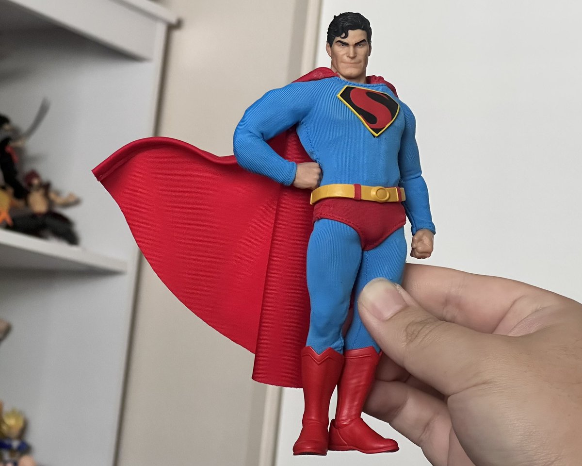 lethalcollector's tweet image. Day 7 of Posing Every #Superman Figure I Have: Mezco Superman with custom S emblems by @drone_custom_figures on IG