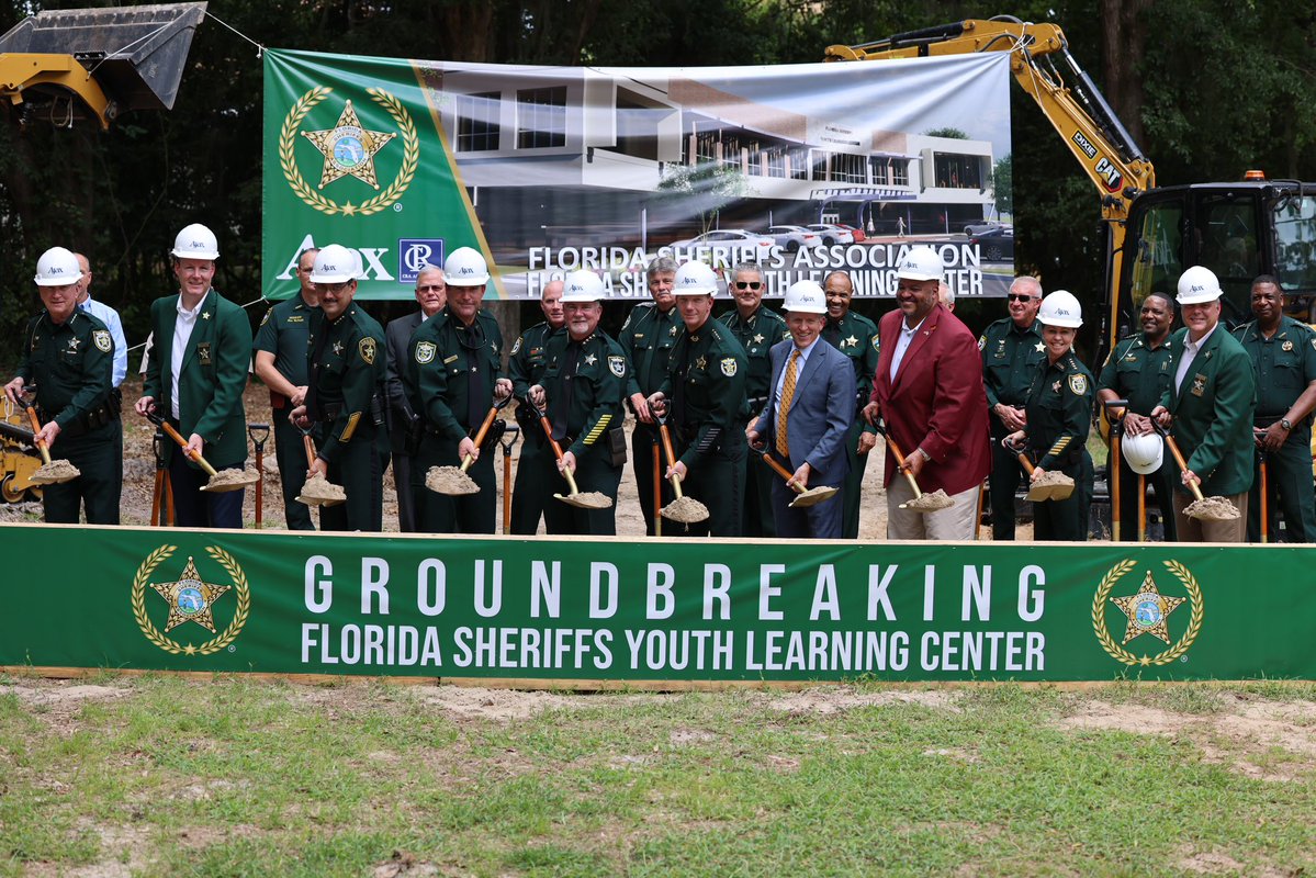 Paul_Renner's tweet image. Great to be with the best sheriffs in the nation to celebrate the groundbreaking of the Florida Sheriffs Youth Learning Center! This new center will give young Floridians a hands-on introduction to careers in public safety and specifically the noble calling of law enforcement.…