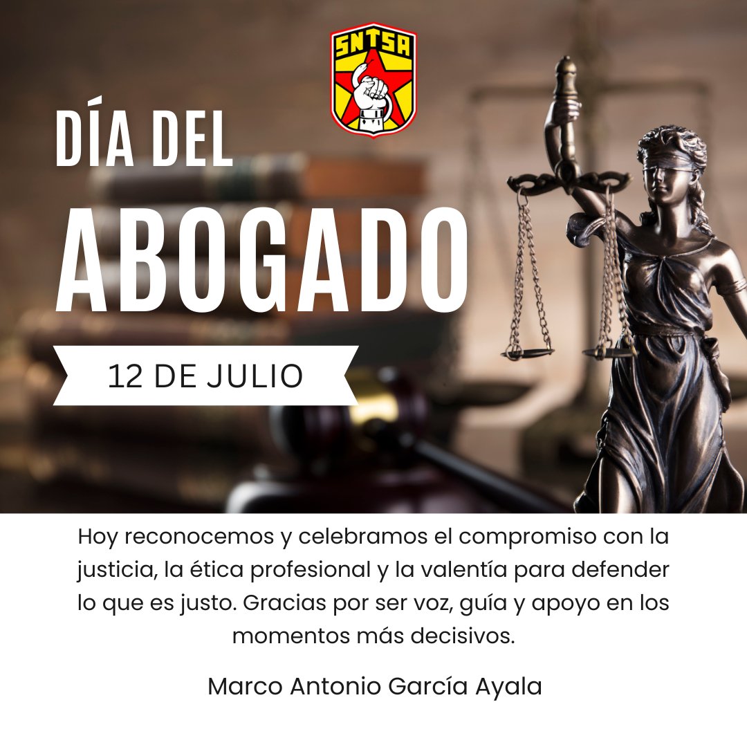 De parte del CEN del SNTSA hoy felicitamos a todos los abogados en su día. Felicidades.
#diadelabogado