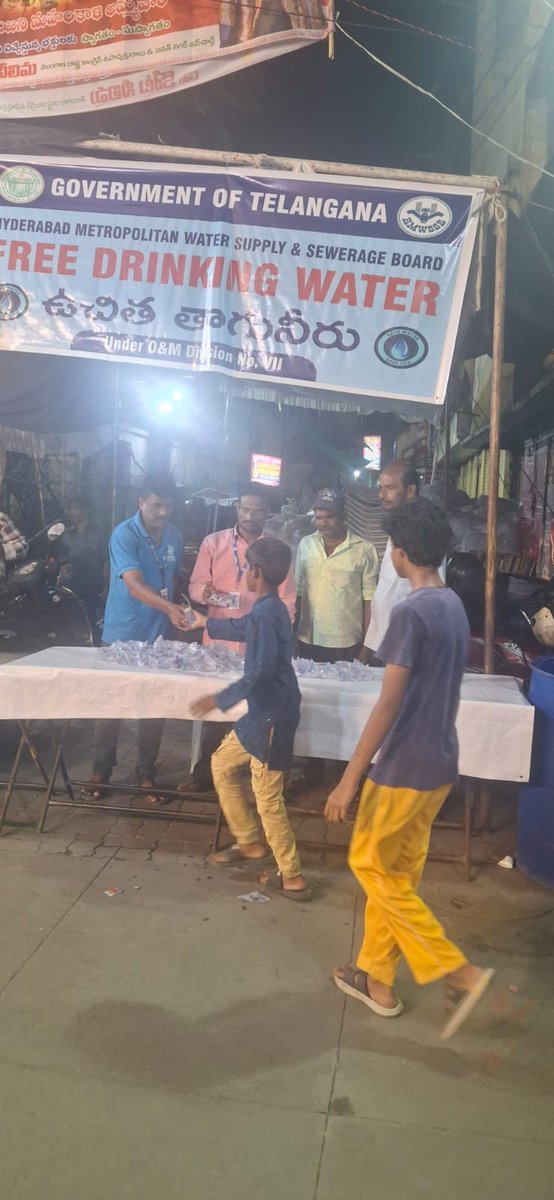 Sir,

Water Supply through Sachets is distributing to the Devotees at UJJAINI MAHANKALI TEMPLE in Secunderabad in view of BONALU FESTIVAL under Nallagutta Section of Div 7.