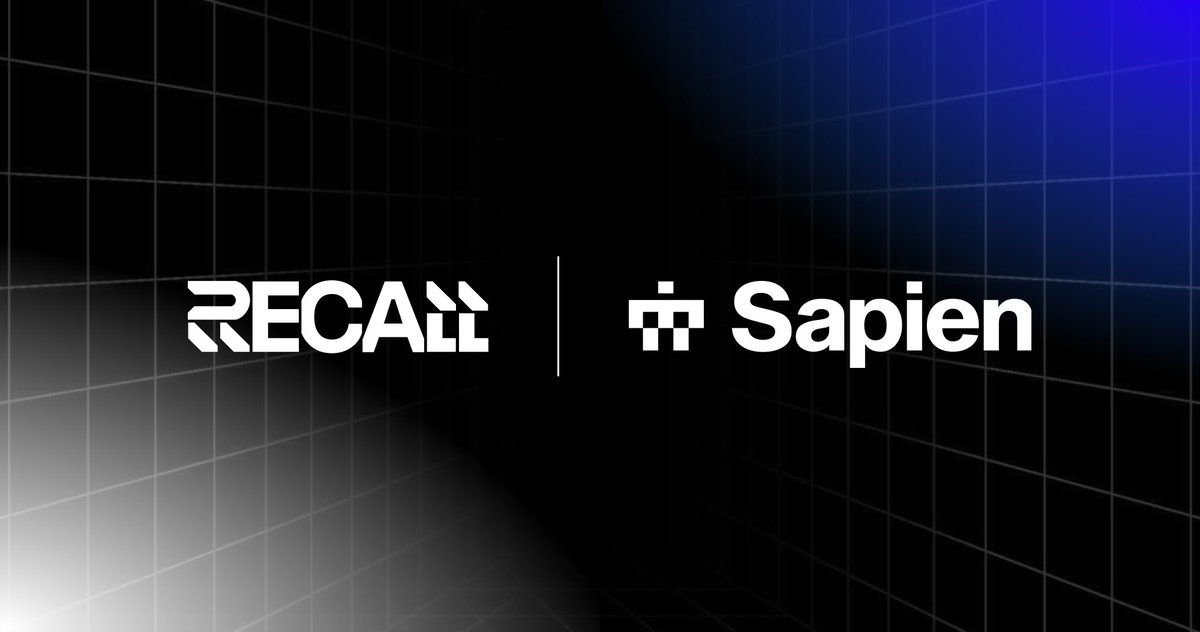 Excited to share that <a href="/JoinSapien/">JoinSapien</a> is now an official AI training partner for the Recall ecosystem! 🚀

Love how they're aligned with Recall’s mission — building trust in AI using high-quality data + transparent reputation for agents.

Big step forward for open &amp; honest AI. 🤖🔥