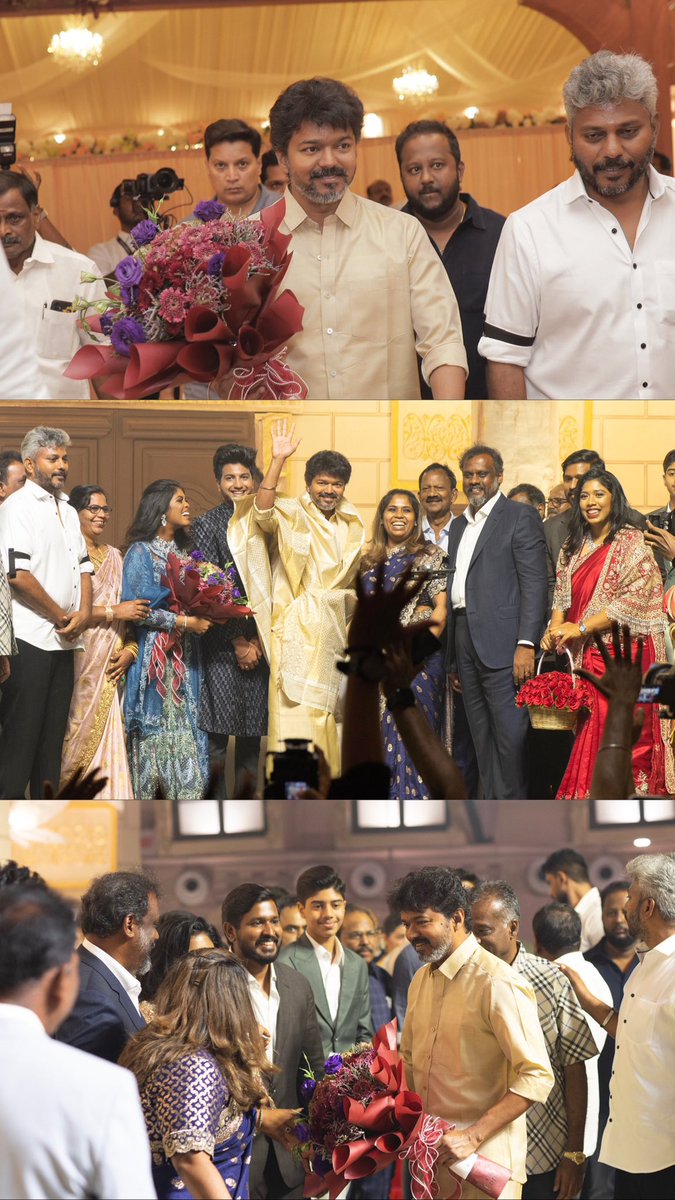 #ThalapathyVijay attended Jeppiaar’s granddaughter today 🤍