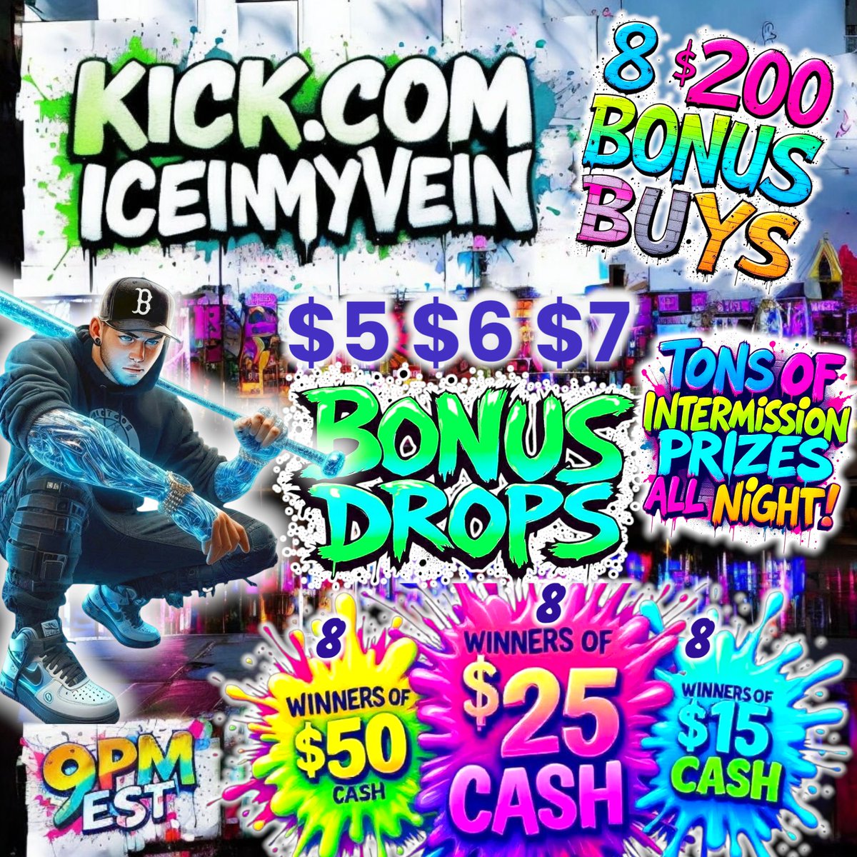 realiceinmyvein's tweet image. ISE #15 is HERE.
$3,000 + in Giveaways
$50 IN CODE DROPS! ($25.us/$25.com)
A Bunch of $200 Bonus Buy Giveaways
100% ENERGY. FREE MONEY???
TUNE IN TONIGHT 9PM EST ON KICK.COM/ICEINMYVEIN