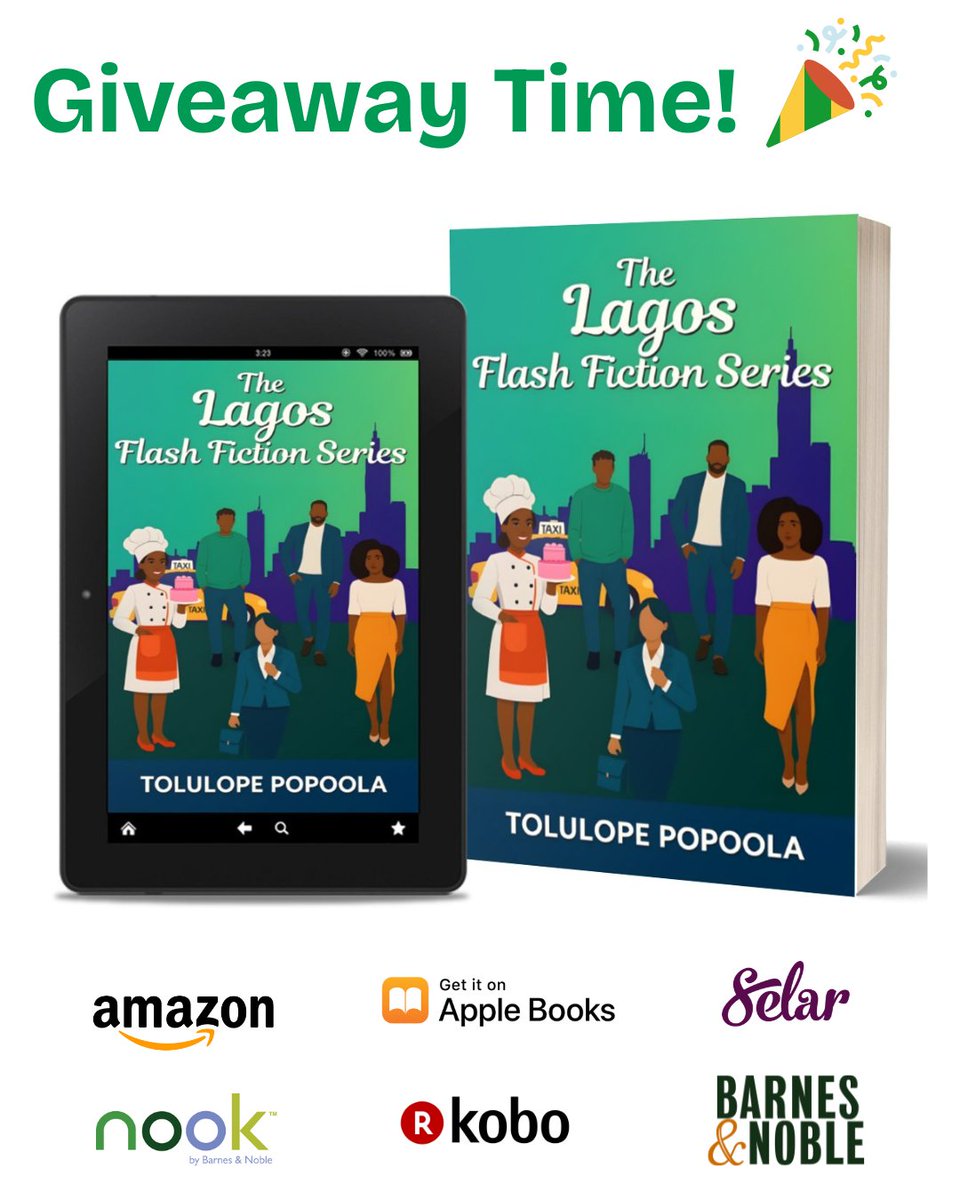The Creative Writing Academy (@accomplishpress) on Twitter photo Giveaway Time! 🎉📚 Win the complete Lagos Flash Fiction Series by Tolulope Popoola!
Details for how to enter are on @Tolulope_Popoola and <a href="/AccomplishPress/">The Creative Writing Academy</a> accounts on Instagram.
Bonus entry:📌 Retweet or quote this using the hashtag #LagosFlashFictionGiveaway
#AccomplishPress Giveaway Time! 🎉📚 Win the complete Lagos Flash Fiction Series by Tolulope Popoola!
Details for how to enter are on @Tolulope_Popoola and <a href="/AccomplishPress/">The Creative Writing Academy</a> accounts on Instagram.
Bonus entry:📌 Retweet or quote this using the hashtag #LagosFlashFictionGiveaway
#AccomplishPress