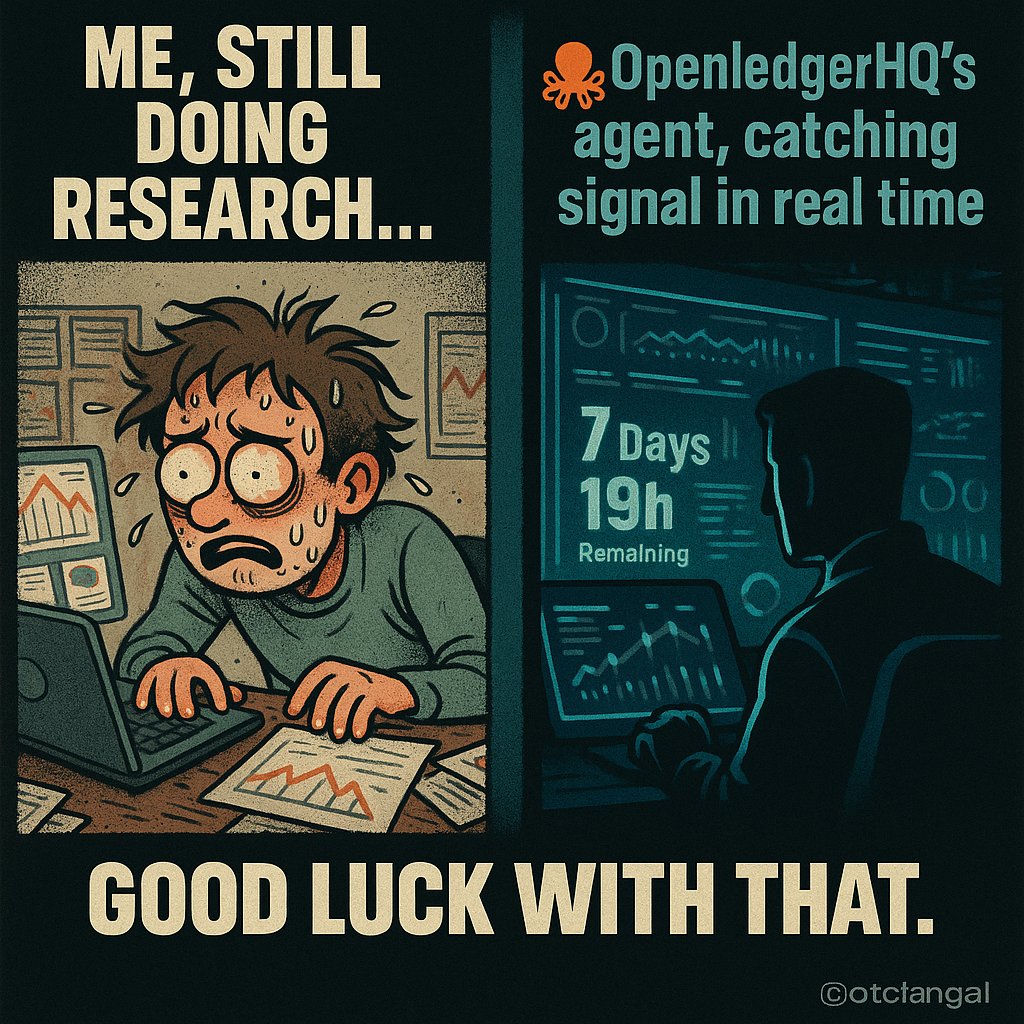 chiftine(✸,✸) 🔌 ⚡ HUDL (@chiftine1) on Twitter photo “I’ll join later”
“Still researching”
“Gonna wait for confirmation”
Bro.
There’s 7 days and 19 hours left in the Cookie campaign.
<a href="/OpenledgerHQ/">Openledger</a>’s agent is working.
You? Still thinking.
Good luck with that.
#OpenledgerHQ #CookieDotFun “I’ll join later”
“Still researching”
“Gonna wait for confirmation”
Bro.
There’s 7 days and 19 hours left in the Cookie campaign.
<a href="/OpenledgerHQ/">Openledger</a>’s agent is working.
You? Still thinking.
Good luck with that.
#OpenledgerHQ #CookieDotFun
