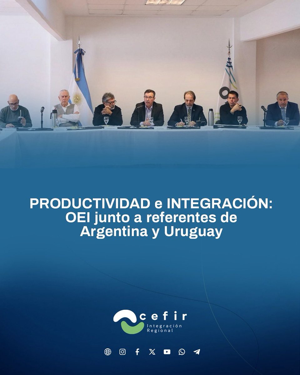 🤝 PRODUCTIVIDAD e INTEGRACIÓN: OEI junto a referentes de Argentina y Uruguay

El Instituto Iberoamericano para la Educación y la Productividad de la <a href="/oeiarg/">OEI Argentina</a> llevó a cabo una actividad con la participación de <a href="/CEFIRregion/">CEFIR</a>, <a href="/PITCNT1/">PIT CNT</a> y <a href="/camindus/">Cámara de Industrias del Uruguay</a> 

cefir.org.uy/productividad-…