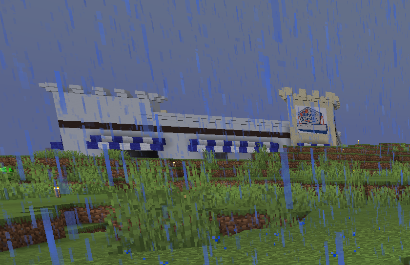 I logged on to the minecraft server and this was outside my house