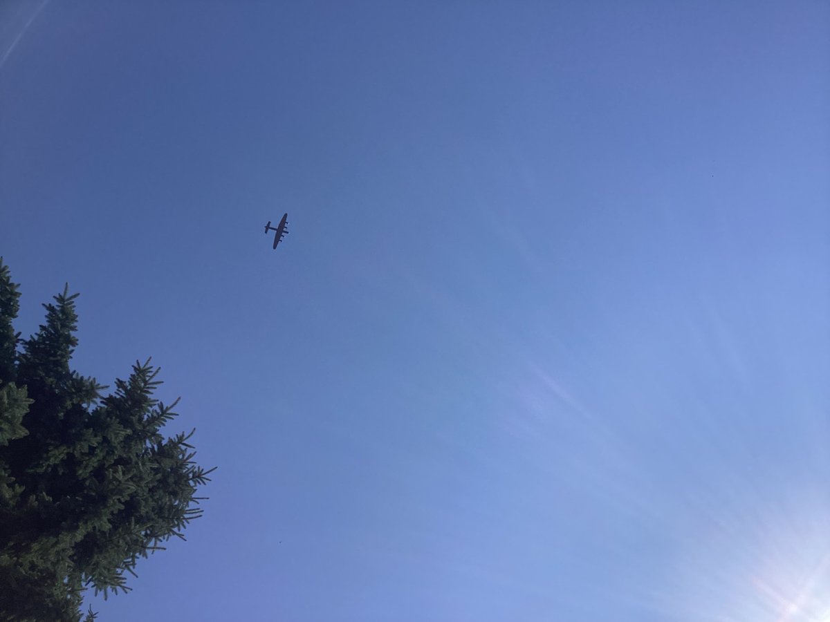<a href="/hossack_phil/">Old Phil</a> Our local Lancaster flew over my house here in Toronto. Sorry the picture is not close enough but the sound of her engines…….❤️🇨🇦 The Lancaster is dedicated to the memory of P/O Andrew Mynarski .  <a href="/CWHM/">Canadian Warplane Heritage Museum</a> is  the  museum.