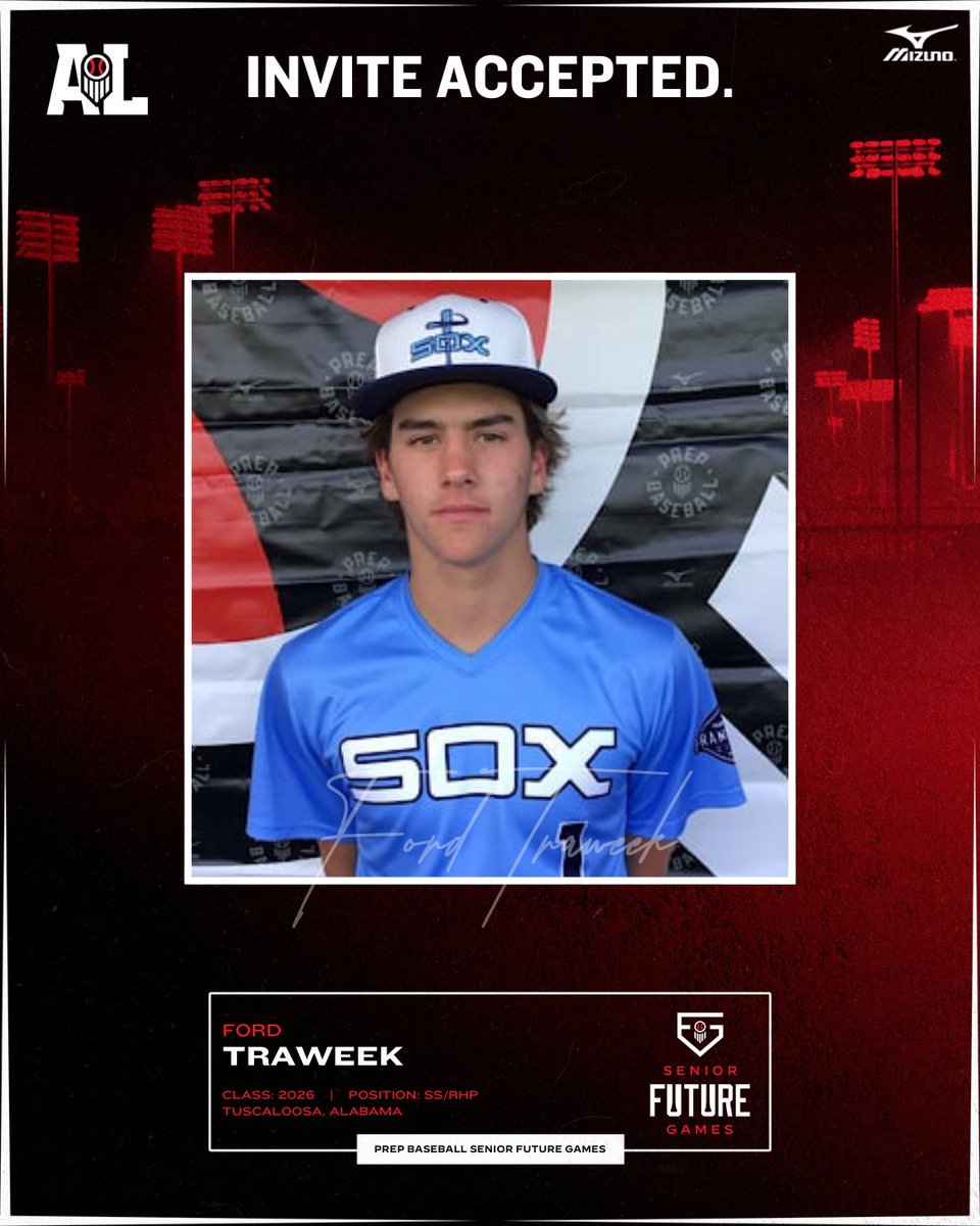 Prep Baseball Alabama (@prepbaseballal) on Twitter photo ๐๐๐ฅ๐๐จ๐ฆ๐ ๐ญ๐จ #๐๐๐๐ฆ๐๐จ๐ฎ๐ญ๐ก, ๐
๐จ๐ซ๐ ๐๐ซ๐๐ฐ๐๐๐ค! ๐คฉ
SS/RHP Ford Traweek (<a href="/FordTraweek/">Ford Traweek</a>, 2026) has officially accepted his invitation to represent Team Alabama at the 2025 @PrepBaseball Senior Future Games!
The <a href="/TuscaloosaCoun1/">Tuscaloosa County Baseball</a> product is the top uncommitted ๐๐๐ฅ๐๐จ๐ฆ๐ ๐ญ๐จ #๐๐๐๐ฆ๐๐จ๐ฎ๐ญ๐ก, ๐
๐จ๐ซ๐ ๐๐ซ๐๐ฐ๐๐๐ค! ๐คฉ
SS/RHP Ford Traweek (<a href="/FordTraweek/">Ford Traweek</a>, 2026) has officially accepted his invitation to represent Team Alabama at the 2025 @PrepBaseball Senior Future Games!
The <a href="/TuscaloosaCoun1/">Tuscaloosa County Baseball</a> product is the top uncommitted