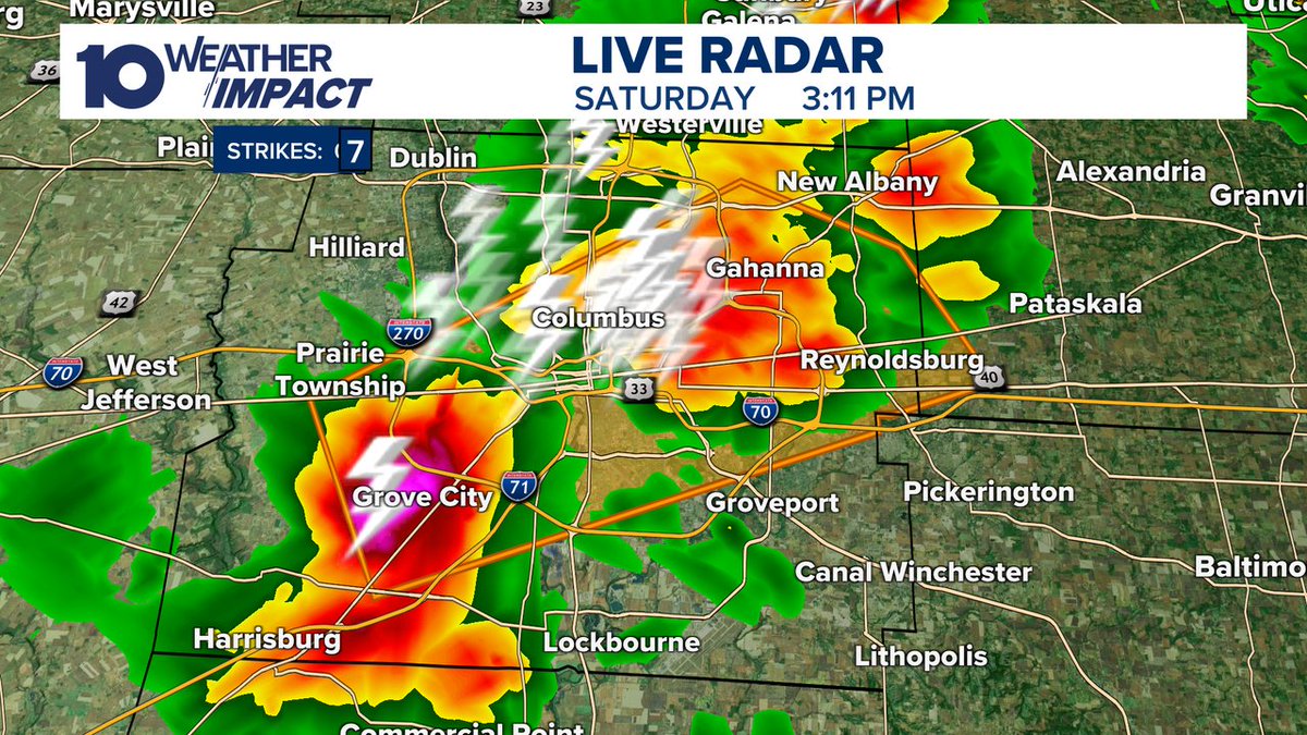 A Severe Thunderstorm Warning has been issued for Franklin, Licking Counties until 7/12 4:00PM Go to 10tv.com/radar for more details. #10tv
