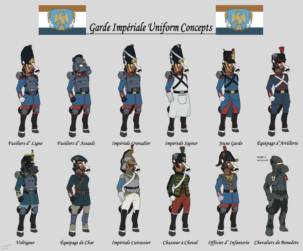 Crommwelly's tweet image. Concept art for the Swechian Imperial Guard.