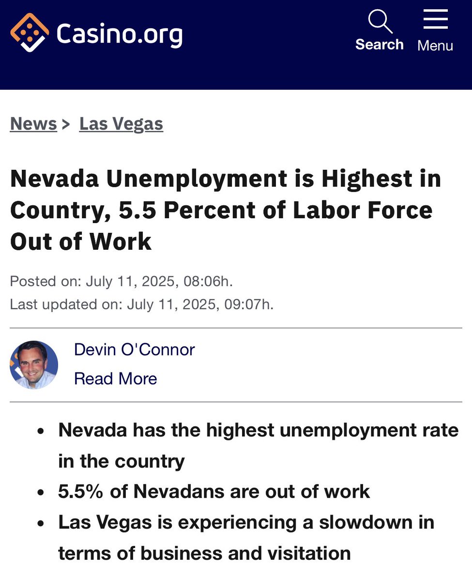 It only took Trump seven months, but he has destroyed the Las Vegas economy.  International tourism is dead because everyone in the world now hates America.  Because of Trump's tariffs and tax increases middle class Americans can no longer afford a Vegas vacation anymore.