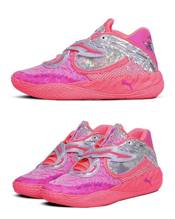 LaceLounge's tweet image. LaMelo Ball just gave us a sneak peek at his upcoming PUMA MB.05 👀🔥
The “World Tour” colorway drops August 29, bold in pink and ready to turn heads 💓🌍

More colorways surfaced back in late 2024 (last slides) via @sneakerhighway23 
You rocking with these or passing? 🤔 #MB05…
