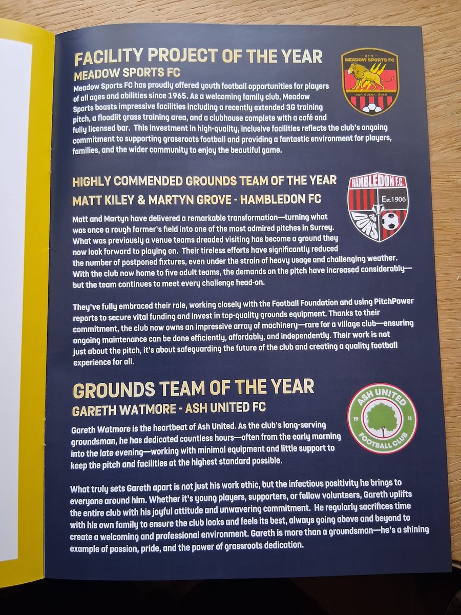 Mattyk05's tweet image. Very enjoyable evening for the
@surreyfa Grassroots Awards at Thorpe Park last night. A shame not to win but congrats to @grumpywat
on the win. Top job on the @AshUtdFC
pitch 👏 @HambledonFC
#surreyawards #groundsman #prayforrain
