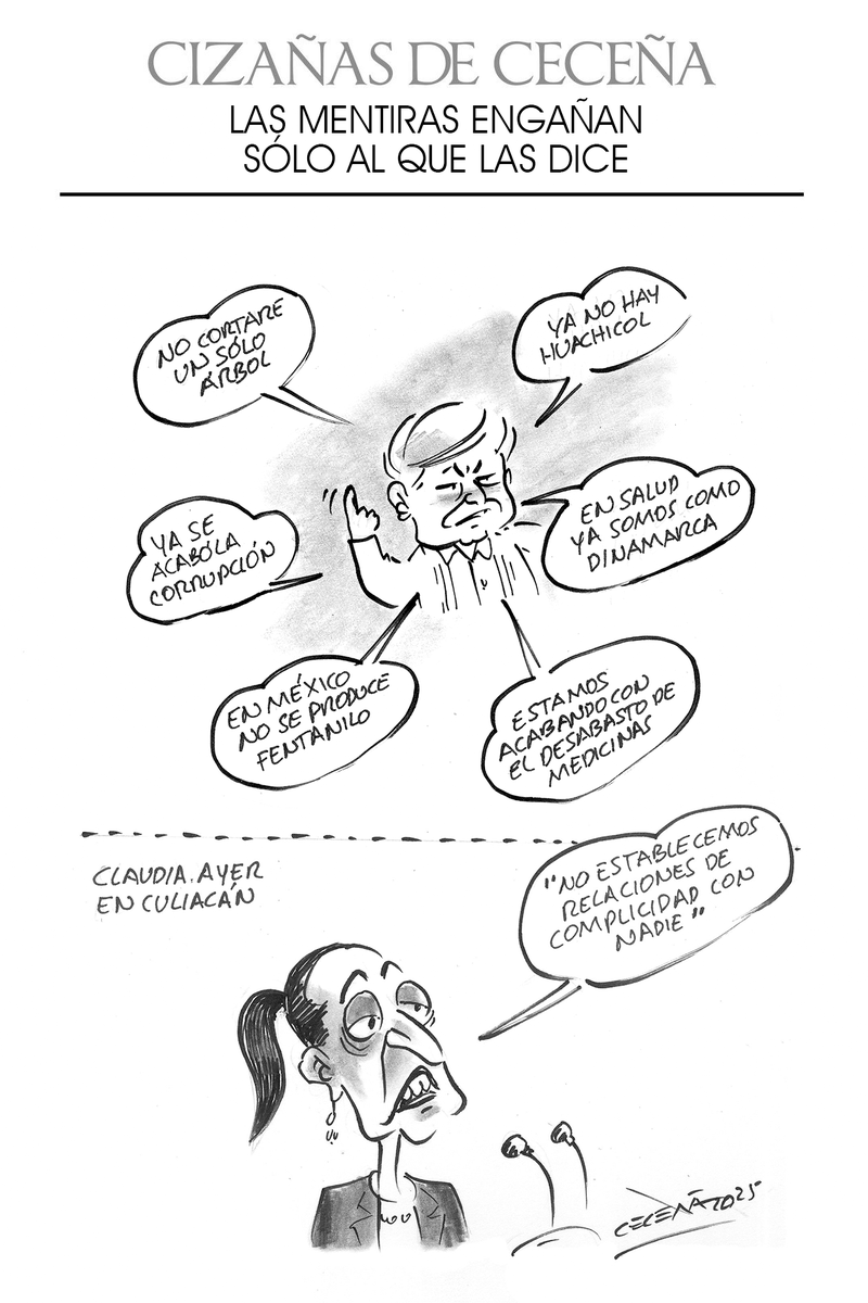 GilbertoCecenaN's tweet photo. Cizañas de Ceceña:
Las mentiras engañan sólo al que las dice
#CizañasdeCeceña #carton #GilbertoCeceña https://t.co/sPAld1SzTt