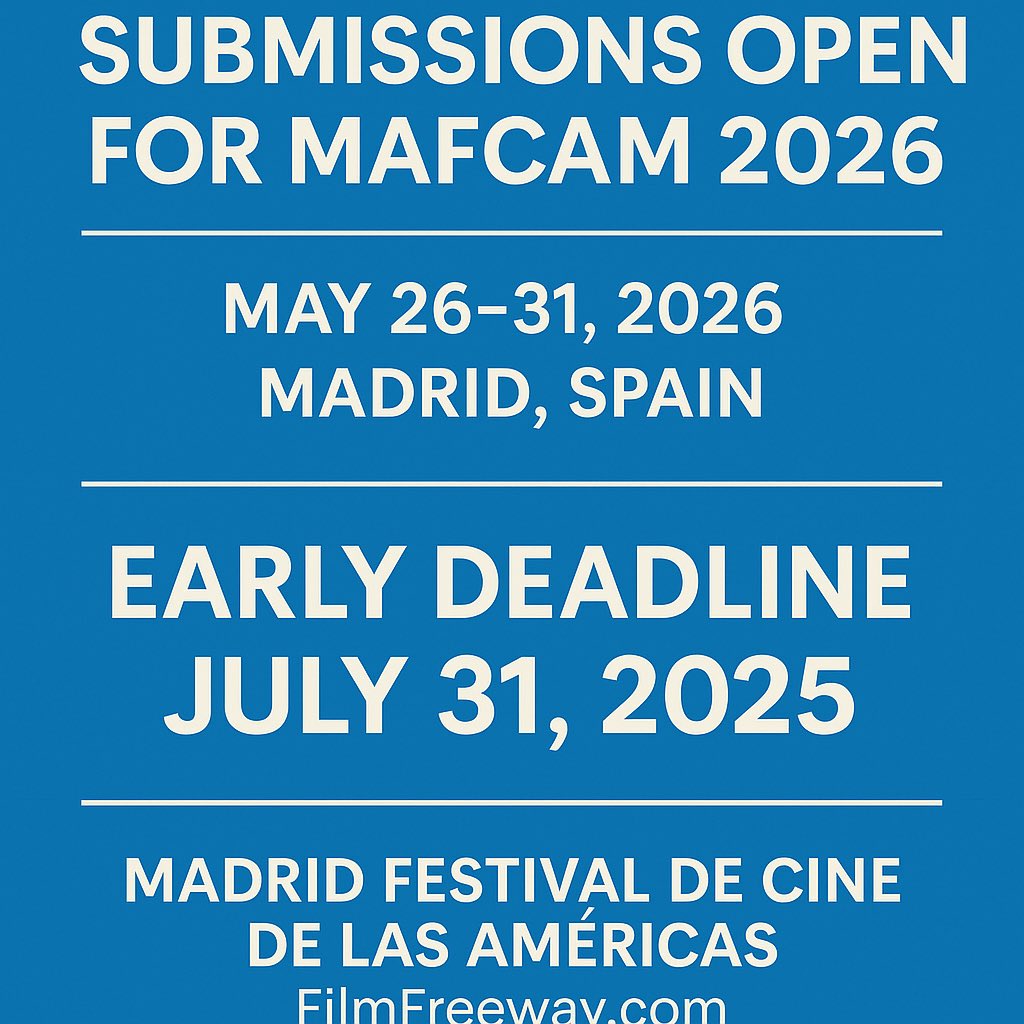 🇪🇸Toma ventaja del plazo temprano, hasta el 31 de julio
🇺🇸Take advantage of the early deadline, up to July 31
🇧🇷 Aproveite o prazo de inscrição antecipada, até 31 de julho.
🇨🇦 Profitez de la date limite d'inscription anticipée, jusqu'au 31 juillet.

madridfestivalcinelasamericas.es/blog/abiertas-…