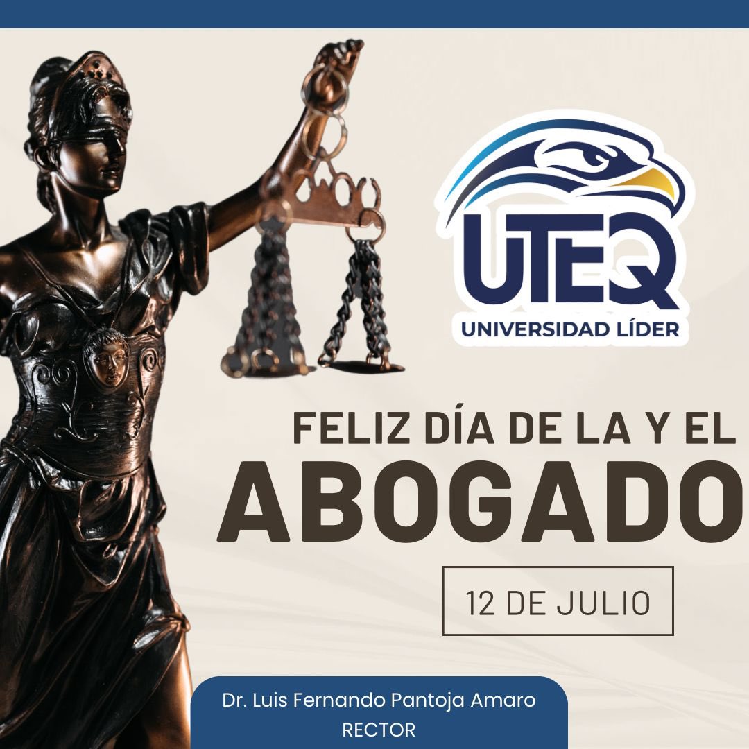 #QroLíderEnEducación

En el marco del Día de la y el Abogado, quiero extender mi más sincera felicitación a todas y todos quienes ejercen con ética, compromiso y vocación esta noble profesión

#HalconesUTEQ
#OrgullosaMenteUTEQ
#UTEQUniversidadLíder