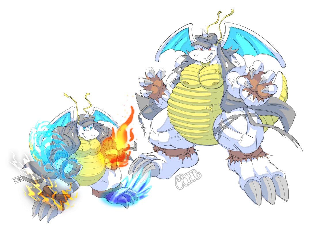 Additionally, I also made illustrations showing Drako and Caliko in their normal forms and in their forms when using their powers! 🐲💪✨
#commissions #commissionopen #furry #sketch #OC #dragon #transformation