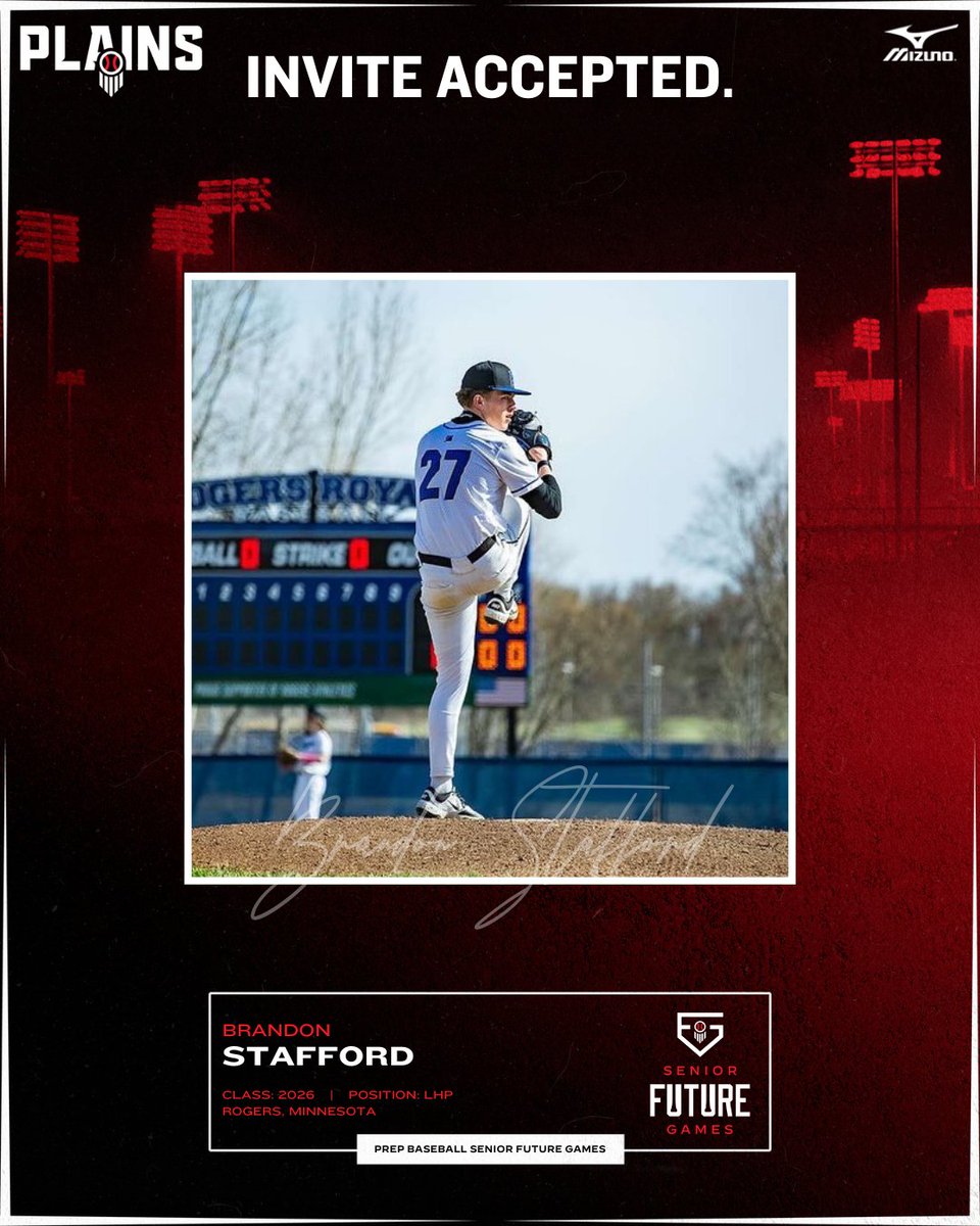 Prep Baseball Minnesota (@prepbaseballmn) on Twitter photo πππππππ ππ πππ πππππ βοΈ
π½ππΌππΏππ πππΌπππππΏ ('26, LHP/OF, Rogers) is set to represent Team Plains at the 2025 Prep Baseball Senior Future Games in Atlanta.
π€: loom.ly/HTCWtbM | <a href="/BrandonStaff26/">Brandon Stafford</a>
<a href="/PBDakotas/">Prep Baseball Dakotas</a> | <a href="/PrepBaseballIA/">Prep Baseball Iowa</a> | <a href="/PrepBaseballNE/">Prep Baseball Nebraska</a> πππππππ ππ πππ πππππ βοΈ
π½ππΌππΏππ πππΌπππππΏ ('26, LHP/OF, Rogers) is set to represent Team Plains at the 2025 Prep Baseball Senior Future Games in Atlanta.
π€: loom.ly/HTCWtbM | <a href="/BrandonStaff26/">Brandon Stafford</a>
<a href="/PBDakotas/">Prep Baseball Dakotas</a> | <a href="/PrepBaseballIA/">Prep Baseball Iowa</a> | <a href="/PrepBaseballNE/">Prep Baseball Nebraska</a>