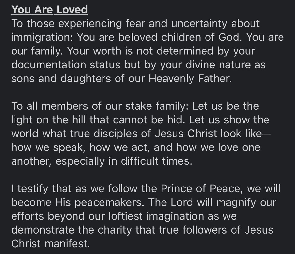 Along with a powerful testimony of the Savior, it closes with the following message: