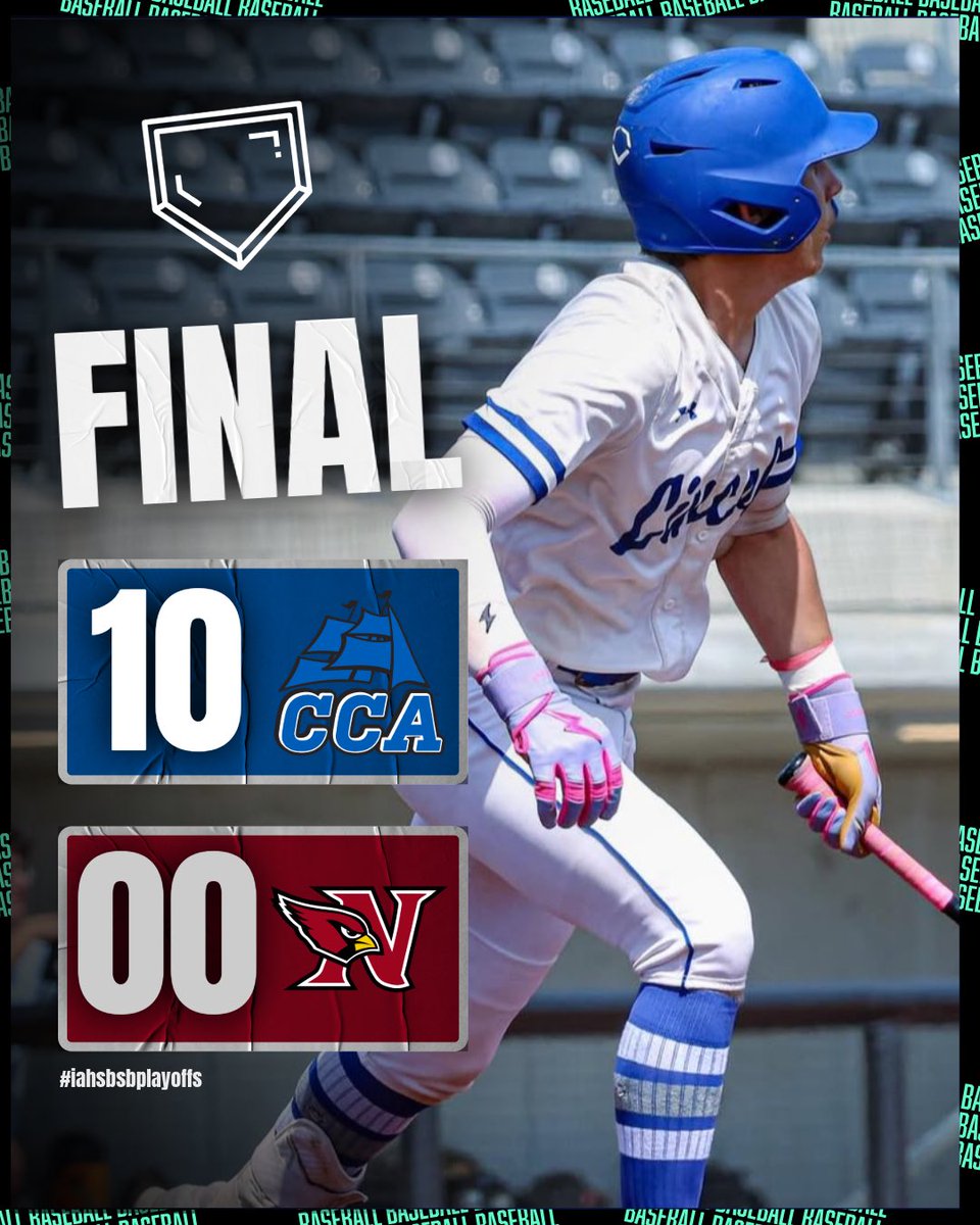 🚨𝗣𝗟𝗔𝗬𝗢𝗙𝗙 𝗕𝗔𝗦𝗘𝗕𝗔𝗟𝗟 𝗙𝗜𝗡𝗔𝗟 𝗦𝗖𝗢𝗥𝗘🚨

CCA gets past Newton with a 10-0 win 🔥

The Clippers will take on Xavier in the substate semi-finals.

#iahsbb Gwendaophotography